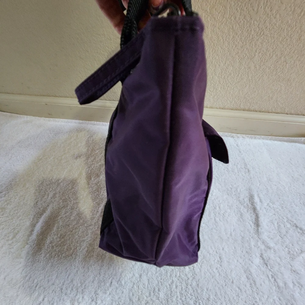 Vintage Lauren Ralph Lauren Purple Plum  Black Nylon Shoulder Handbag